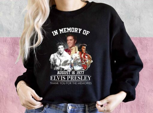 Elvis Presley Shirt, In Memory Of August 16 1977 Elvis Presley Thank You For The Memories For Men Shirt 3