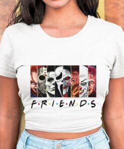Friends Horror Characters Shirt, Horror Movie Killers Shirt, Happy Halloween Shirt, Halloween Gifts For Men Shirt 5