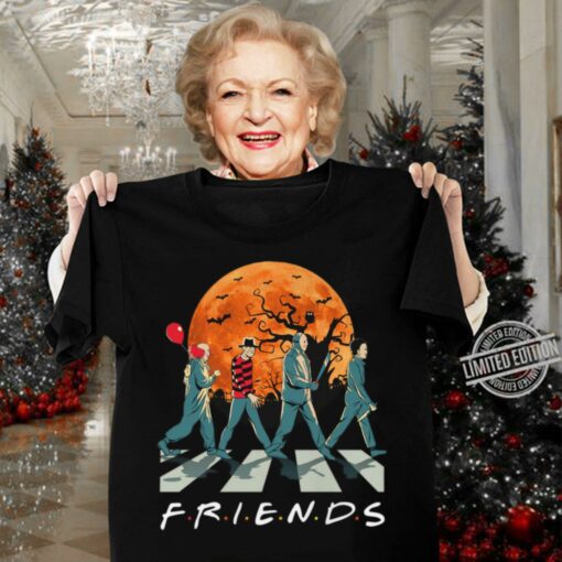 Premium Friends Horror Movies Characters Abbey Road Halloween shirt 3