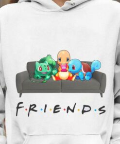 Original Friends Pokemon On Sofa Shirt, Charmander, Bulbasaur, Squirtle 7