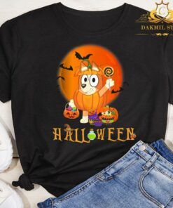 Funny Halloween Anime Dog Cute T-Shirt,Bluey Retro Shirt Halloween T-Shirt, Cute Kids Bluey Shirt Kid 5