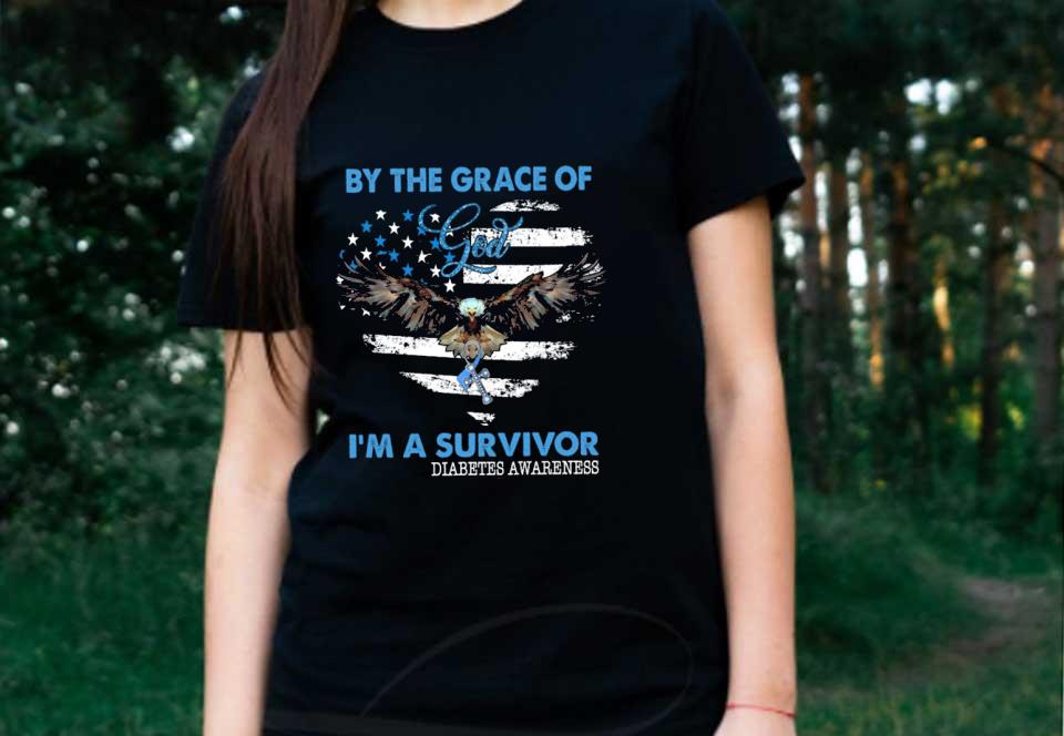 God Eagles I'm A Survivor Diabetes Shirt, By The Grace Of God I'm A Survivor Diabetes Awareness Shirt God Eagles I'm A Survivor Diabetes Shirt, By The Grace Of God I'm A Survivor Diabetes Awareness Shirt 2