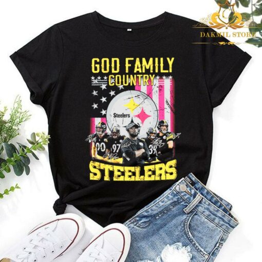 God Family Country Pittsburgh Steelers Signatures Shirt 1