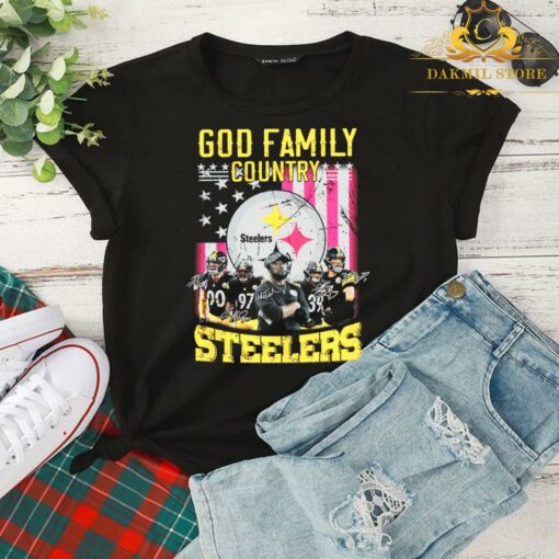 God Family Country Pittsburgh Steelers Signatures Shirt 2