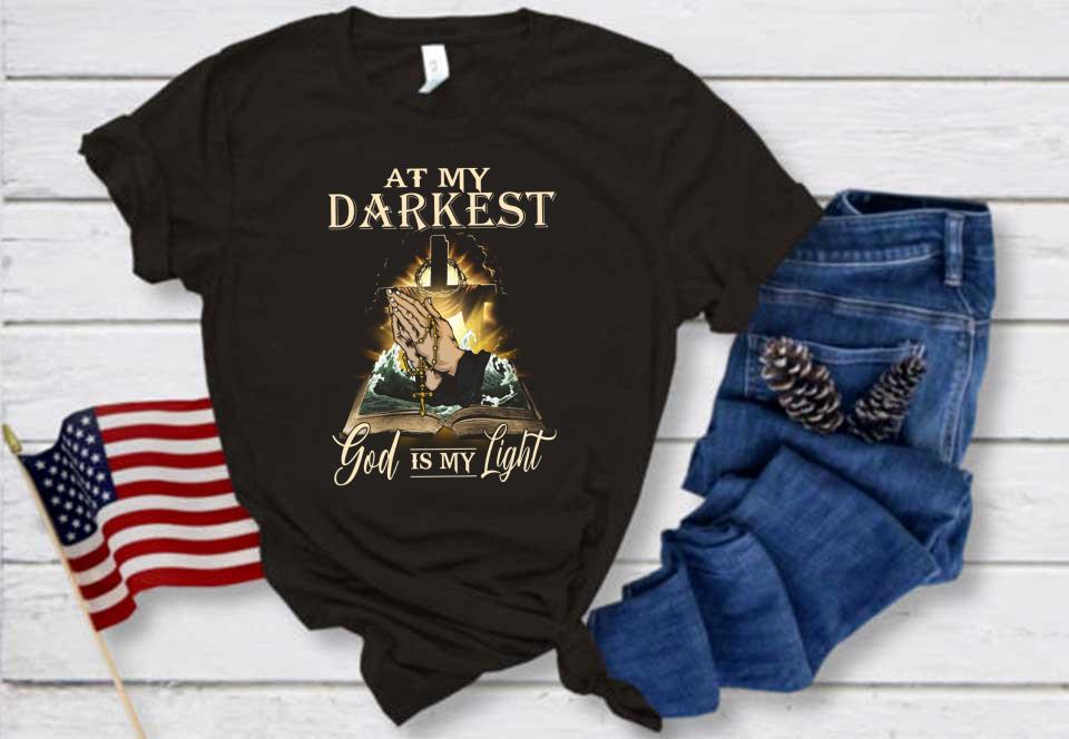 God Is My Light Jesus In My Heart Shirt, Book At My Darkest God Is My Light Shirt God Is My Light Jesus In My Heart Shirt, Book At My Darkest God Is My Light Shirt 1