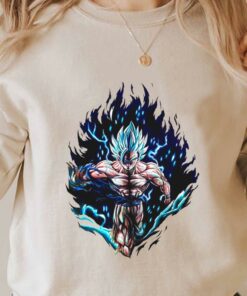 Goku Supper Saiyan Shirt, Goku Blue Shirt, Dragon Ball Supper For Men Shirt 6
