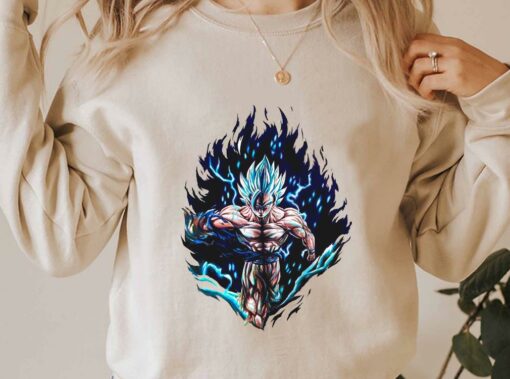 Goku Supper Saiyan Shirt, Goku Blue Shirt, Dragon Ball Supper For Men Shirt 3