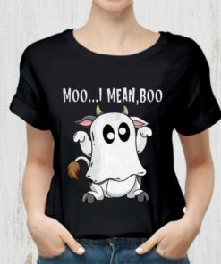 Funny Halloween Moo I Mean Boo Ghost Cow shirt 5