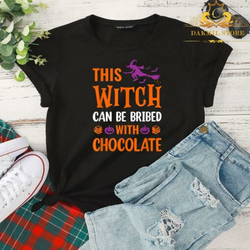 Halloween This Witch Can Be Bribed With Chocolate T-Shirt 2
