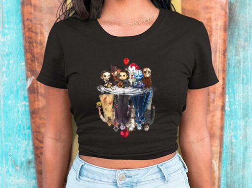 Horror Movie Chibi Character Water Reflection Halloween Shirt, Halloween Horror 2021 Shirt, Horror Halloween For Men Shirt 2