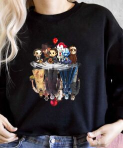 Horror Movie Chibi Character Water Reflection Halloween Shirt, Halloween Horror 2021 Shirt, Horror Halloween For Men Shirt 6