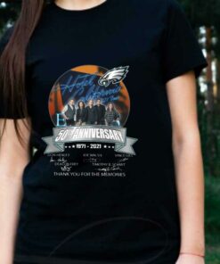 Hotel California And Philadelphia Eagles Shirt, Hotel California 2021 Eagles 50th Anniversary 1971 2021 Signatures Shirt 5