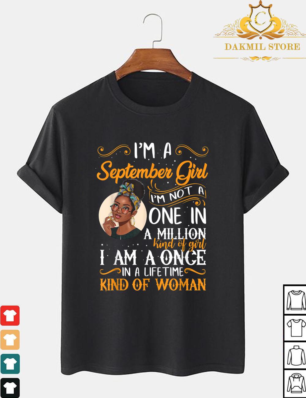 I'm A September Girl Black Women Virgo Libra Birthday Shirt