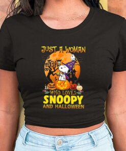 Just A Woman Who Loves Snoopy And Halloween Shirt, Just A Girl Who Loves Snoopy Halloween For Men Shirt 5