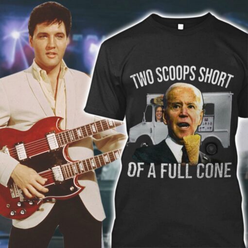 Funny Kamala Harris Joe Biden Two Scoops Short Of A Full Cone Shirt 1