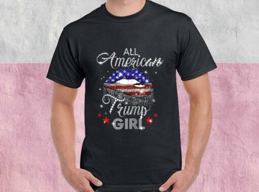 Lip All American Trump Girl Usa Flag Shirt, All American Trump Girl Shirt, Trump Girl Usa Flag For Men Shirt 1