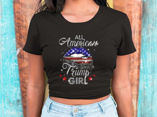 Lip All American Trump Girl Usa Flag Shirt, All American Trump Girl Shirt, Trump Girl Usa Flag For Men Shirt 2