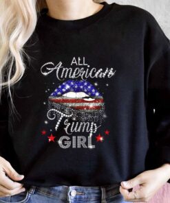 Lip All American Trump Girl Usa Flag Shirt, All American Trump Girl Shirt, Trump Girl Usa Flag For Men Shirt 6