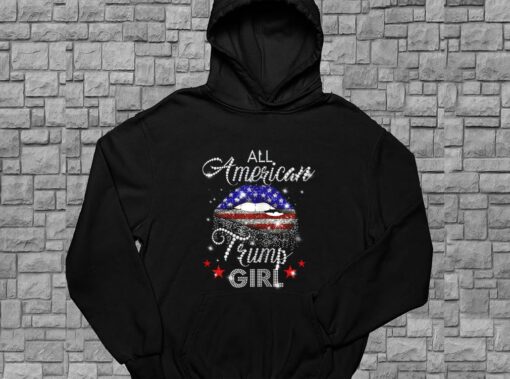 Lip All American Trump Girl Usa Flag Shirt, All American Trump Girl Shirt, Trump Girl Usa Flag For Men Shirt 4