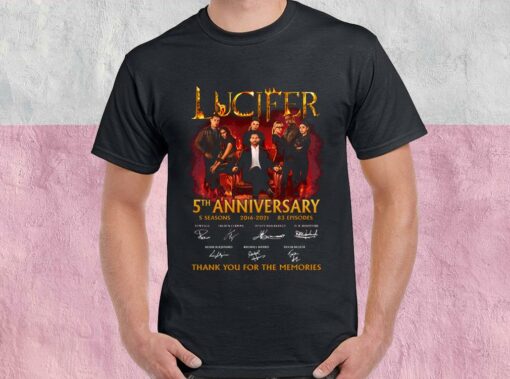 Lucifer 5th Anniversary 2016 2021 Thank You For The Memories Shirt, Lucifer For Men Shirt 1