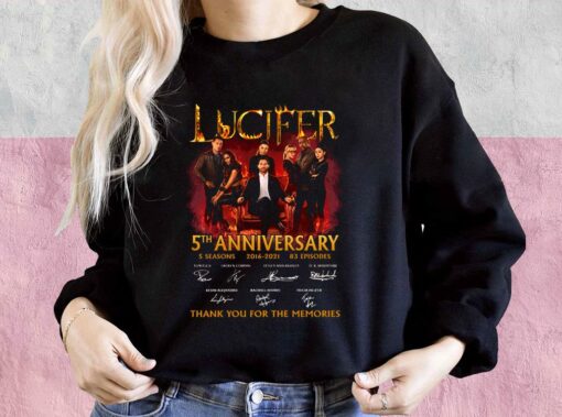 Lucifer 5th Anniversary 2016 2021 Thank You For The Memories Shirt, Lucifer For Men Shirt 3