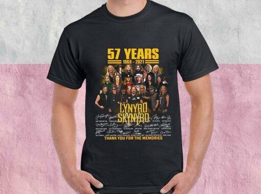 Lynyrd Skynyrd Shirt, 57 Years 1964 2021 Lynyrd Skynyrd Thank You For The Memories Shirt, Rock Band Lynyrd Skynyrd For Men Shirt 1