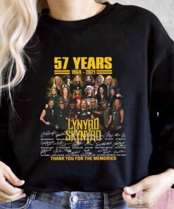 Lynyrd Skynyrd Shirt, 57 Years 1964 2021 Lynyrd Skynyrd Thank You For The Memories Shirt, Rock Band Lynyrd Skynyrd For Men Shirt 6