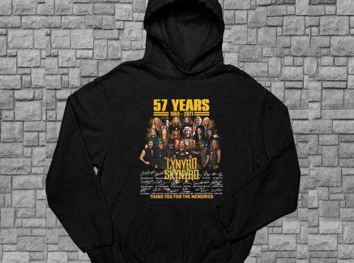 Lynyrd Skynyrd Shirt, 57 Years 1964 2021 Lynyrd Skynyrd Thank You For The Memories Shirt, Rock Band Lynyrd Skynyrd For Men Shirt 4