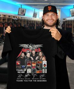 Hot Metallica band 40 Years Of 1981-2021 Thank You For The Memories Signatures Shirt 5