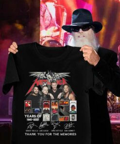Hot Metallica band 40 Years Of 1981-2021 Thank You For The Memories Signatures Shirt 6