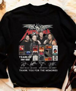 Hot Metallica band 40 Years Of 1981-2021 Thank You For The Memories Signatures Shirt 7
