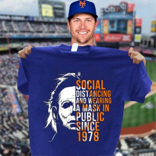 Original Michael Myers Social Distancing And Wearing A Mask In Public Since 1978 Halloween Shirt 3