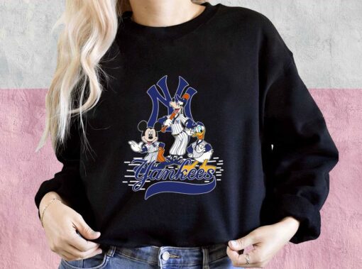 Mickey Mouse Pluto Donald Duck New York Yankees Shirt, New York Yankees For Men Shirt 3