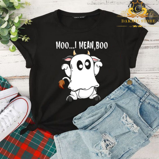 Moo I mean boo funny cow Halloween shirt 2