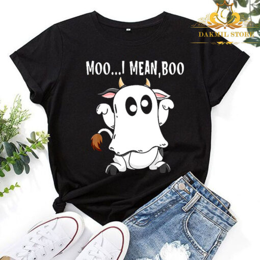 Moo I mean boo funny cow Halloween shirt 3