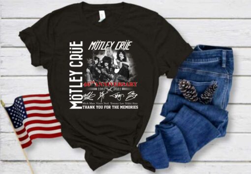 Motley Crue Signatures shirt, Thank You Memories Motley Crue 40th Anniversary 1981 2021 Shirt 1