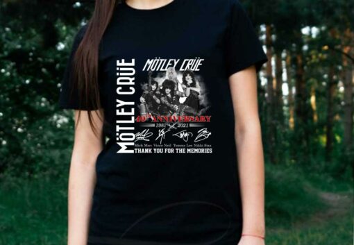 Motley Crue Signatures shirt, Thank You Memories Motley Crue 40th Anniversary 1981 2021 Shirt 2