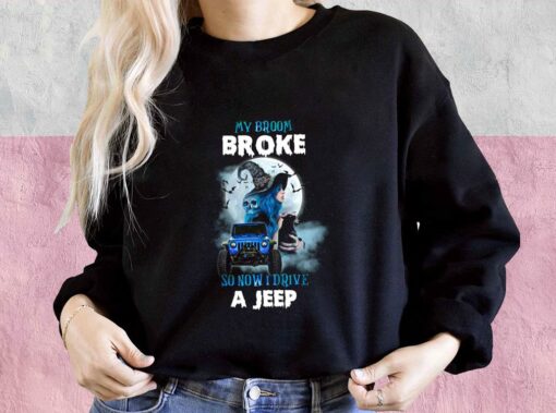 My Broom Broke So Now Drive A Jeep Shirt, Halloween For Men Shirt 3