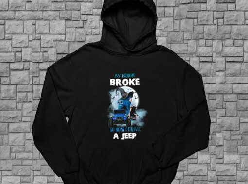 My Broom Broke So Now Drive A Jeep Shirt, Halloween For Men Shirt 4