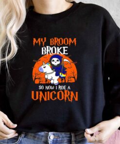 My Broom Broke So Now I Ride A Unicorn Witch Halloween Shirt, God Of Death Riding A Unicorn For Men Shirt 6
