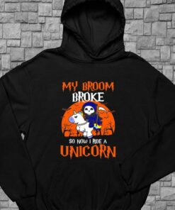 My Broom Broke So Now I Ride A Unicorn Witch Halloween Shirt, God Of Death Riding A Unicorn For Men Shirt 7