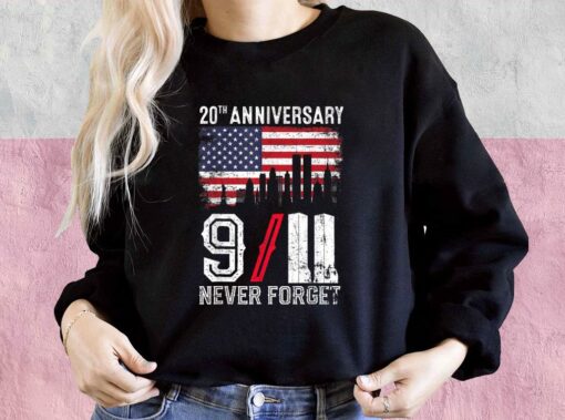 Never Forget 911 Shirt, USA Flag Patriotic Shirt, 9-11 Anniversary For Men Shirt 3
