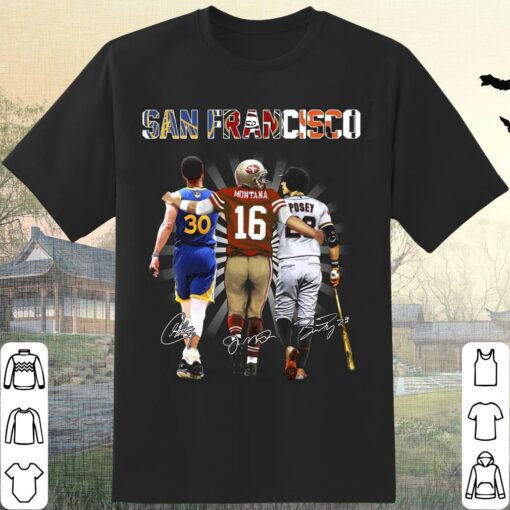 Official San Francisco Team Sport Shirt, Stephen Curry Buster Posey Joe Montana Shirt 1