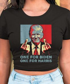 One For Biden One For Harris Trump Middle Finger Biden Harris Republican Shirt, Trump Middle Finger For Men Shirt 5