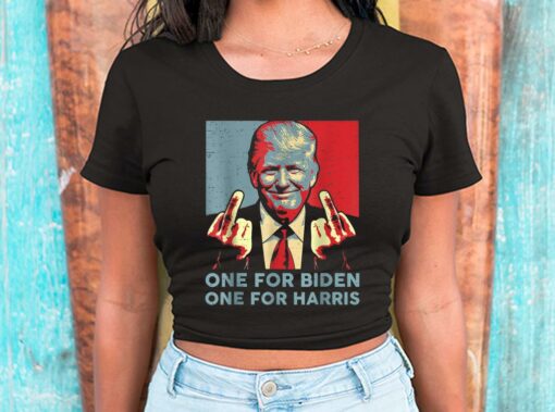 One For Biden One For Harris Trump Middle Finger Biden Harris Republican Shirt, Trump Middle Finger For Men Shirt 2