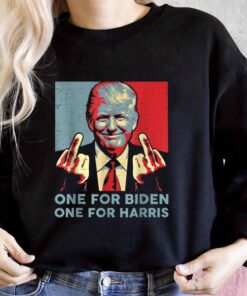 One For Biden One For Harris Trump Middle Finger Biden Harris Republican Shirt, Trump Middle Finger For Men Shirt 6