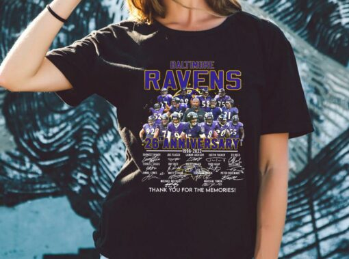 Original Baltimore Ravens 26Th Anniversary 1996 2022 Thank You For The Memories Shirt, Baltimore Ravens 26Th Anniversary Shirt 2