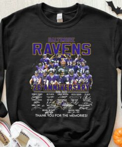 Original Baltimore Ravens 26Th Anniversary 1996 2022 Thank You For The Memories Shirt, Baltimore Ravens 26Th Anniversary Shirt 6