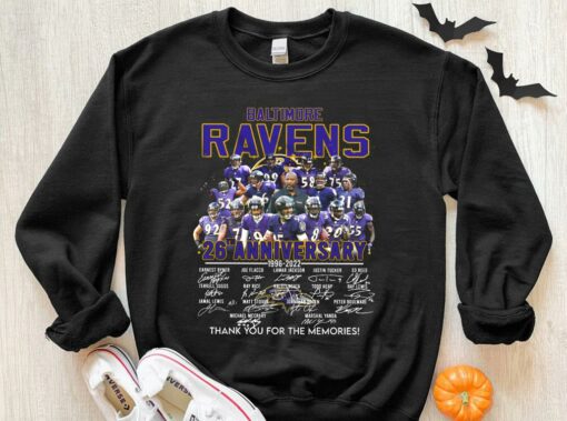 Original Baltimore Ravens 26Th Anniversary 1996 2022 Thank You For The Memories Shirt, Baltimore Ravens 26Th Anniversary Shirt 3