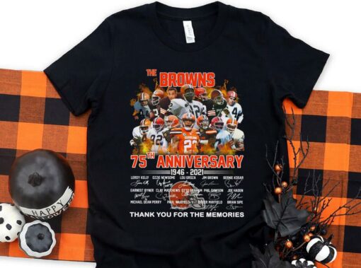 Original Cleveland Browns 75th Anniversary 1946 2021 Shirt, Thank You For The Memories Cleveland Browns Shirt 1